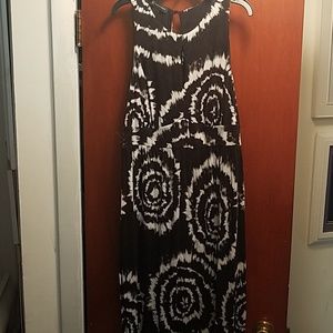 INC Studded Black & White Tie-Dye Long Maxi Dress XL